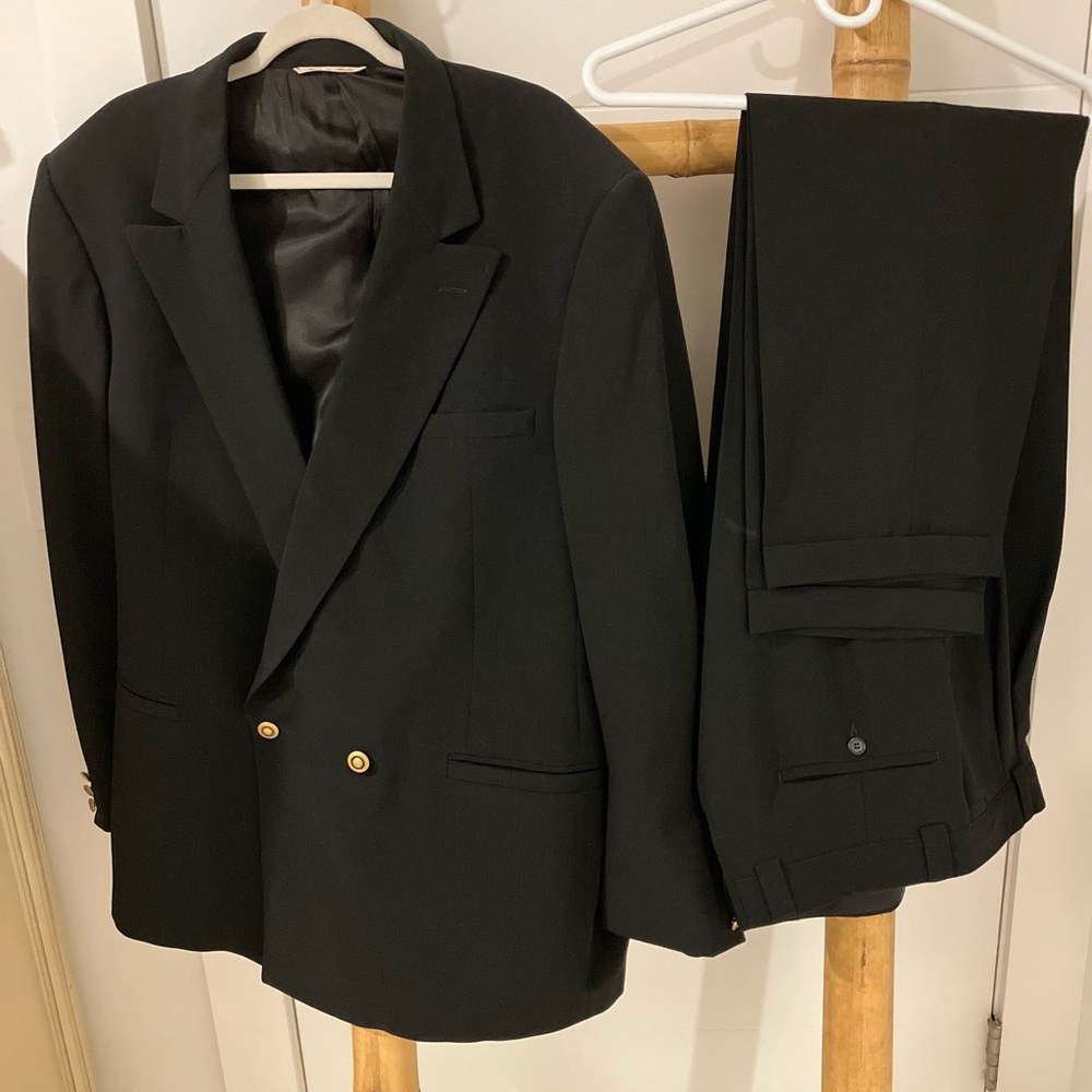 Versace 2 Classic Black Men's Suit- Excellent Condition -46R